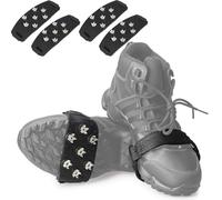 Crampones Nieve Hielo, 7 Dientes Crampones Ligeros, Crampón Antideslizantes, Crampón para Calzado de Invierno, para Alpinismo, Palear Nieve, Senderismo, Caza, Trabajo al Aire Libre (2 Pares)