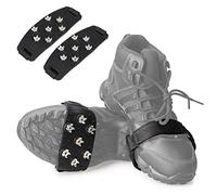 Crampones Nieve Hielo, 7 Dientes Crampones Ligeros, Crampón Antideslizantes, Crampón para Calzado de Invierno, para Alpinismo, Palear Nieve, Senderismo, Caza, Trabajo al Aire Libre (1 Par)