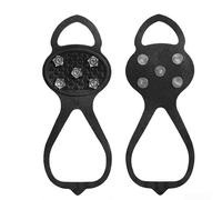 Crampones para acero Inoxidable Zapatos Botas Invierno Crampones | 5 dientes para acero, suela TPE flexible, para agarre extremo hielo, nieve, terreno irregular, caminata segura(L)