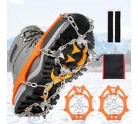 Crampones para Botas de Senderismo, 24 Dientes Tacos de Hielo Inoxidable, Crampon Accesorio, Unisex Adulto, 41-44, Tracción Antideslizante Empuñaduras de Nieve, para Caminar, Senderismo, Escalada