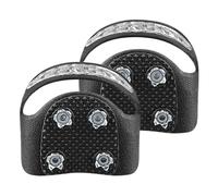 Crampones para botas de senderismo, tacos de hielo para zapatos | Tacos de hielo de acero inoxidable para raquetas de nieve antideslizantes con punta,Crampones de nieve con empuñaduras de arramp