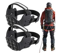 Crampones para hielo - 1 par de garras ligeras de 9 dientes, mordazas antideslizantes de invierno para botas, para aventura al aire libre, caminar, correr, escalar, trabajo, invierno