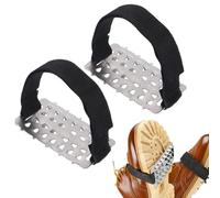 Crampones para zapatos, acero inoxidable, adherencia profunda, artículos de zapato, crampones para botas de nieve y hielo - para senderismo alpinismo correr a pie hombres mujeres adultos