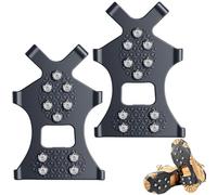 Crampones para Zapatos de Invierno, 10 Púas Antideslizantes de Acero Inoxidable - Garras Fáciles de Colocar para Nieve y Hielo (L)