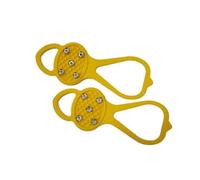 Crampones Pinza de Hielo con 5 Dientes for Zapatos, Mujeres y Hombres, Tacos Puntas for Nieve, Antideslizantes, Escalada Senderismo Invierno(Yellow S EU 24-34)