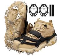 Crampones Yanbaozi, 23 Dientes, Tracción Antideslizante, Cadena de Acero Inoxidable, para Caminar, Correr, Escalada y Senderismo (M)