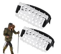 Crampons Ice Cleats, Stainless Steel Ice Spikes for Shoes, Anti-Slip Traction Snow Grips, Snow Walk Traction Cleats for Hiking, Fishing, Walking, Climbing, Winter Outdoor Footwear Accessories