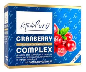 Cranberry Complex Estado Puro - Complemento Alimenticio de Arándano Rojo Americano con 9 cepas de probióticos, fibra prebiótica, D-manosa y Vitamina C - 30 Cápsulas Veganas de Tongil