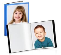 CRANBURY Carpeta para fotos de 8 x 10 pulgadas (azul), libro de presentación de arte de plástico de polietileno de 8 x 10 pulgadas con fundas de plástico transparente, 24 páginas para 48 imágenes