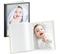 CRANBURY Libro de fotos pequeño para fotos de 5 x 7 pulgadas (negro, paquete de 2), carpeta de portafolio de arte, cubierta personalizable, 24 páginas con capacidad para 48 imágenes, carpeta de