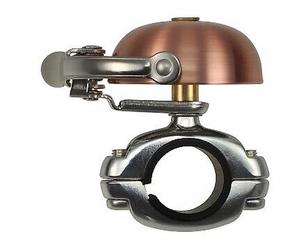 Crane Bell Mini Suzu Timbre Bicicleta Brushed Cobre / La Cast Mount, Look Retro