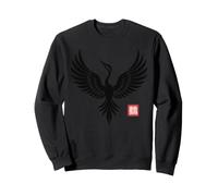 Crane Bird Arte Minimalista Japonés Zen Naturaleza Equilibrio Cultura Sudadera