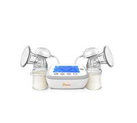 Crane Extractor de leche recargable eléctrico doble de lujo, portátil, sistema cerrado, protección contra desbordamiento