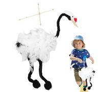 Crane Marionette Puppet, Handcrafted Pull Strings Toy, 17.72x19.29 pulgadas Wooden Stuffed Plush Doll, Movimiento Interactivo, Juguete Educativo Artesanal para Niños y Adultos Uso