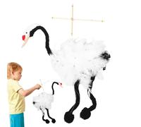 Crane Marionette Puppet, Soft Handcrafted Pull Strings Puppet, Wooden Stuffed Plush Dolls, Interactive Educational Craft Toys for Creative Play and Learning