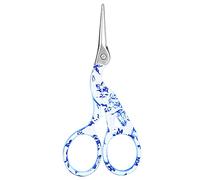 Crane Scissors Retro Stainless Steel Tailor Sewing Scissors for Embroidery Needlework DIY Handmade Crafting Household Sewing Accessories (Color porcelana flor (azul pequeño))