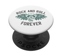 Cráneo alado Vintage Rock and Roll Forever Graphic PopSockets PopGrip Adhesivo