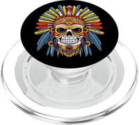 Cráneo Azteca Guerrero Colorido Mesoamericano Maya Inca Azteca PopSockets PopGrip para MagSafe