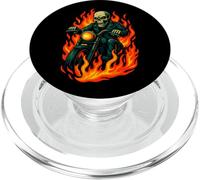 Cráneo Biker Flames Graphic Funny Motorcycle Rider PopSockets PopGrip para MagSafe