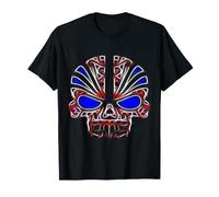 Cráneo Claro Azul Infierno Camiseta