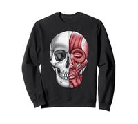 Cráneo con músculos faciales, anatomía Muscular, Calavera de Halloween Sudadera