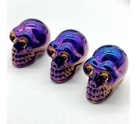 Cráneo de cristal chapado de cristal arco iris encanto adornos joyería accesorio regalo de cumpleaños 10 piezas, NO.42