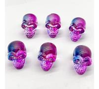 Cráneo de cristal chapado de cristal arco iris encanto adornos joyería accesorio regalo de cumpleaños 10 piezas, NO.30