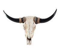 Cráneo de Cuernos Largos para Pared, Resina Grande, decoración de Pared con cráneo de Vaca, Escultura de Pared de Cabeza de Animal taxidermia Hecha a Mano con Cuernos de Toro, auténticos Detalles de