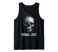 Cráneo de decadencia Digital - Diseño artístico de línea de distorsión perdida de señal Camiseta sin Mangas