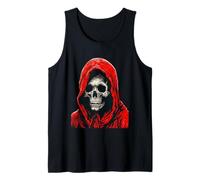 Cráneo de la Muerte en una Capucha roja Camiseta sin Mangas