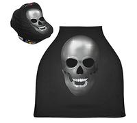 Cráneo De Metal Negro De Miedo Cubierta de Lactancia Materna Asiento de Bebé Cubierta de Cochecito Transpirable Carros de La Compra Cubierta para Niños Niñas