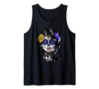 Cráneo de mujer gótica Día de los Muertos Camiseta sin Mangas