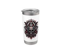 Cráneo de ojo de serpiente gótico oculto místico visionario horror Vaso térmico de acero inoxidable de doble pared