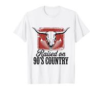 Cráneo de toro occidental vintage criado en la música country de Camiseta
