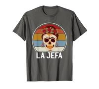 Cráneo del Azúcar La Jefa The Boss Dia De Los Muertos Skull Camiseta, Hombre, Asfalto, 6XL
