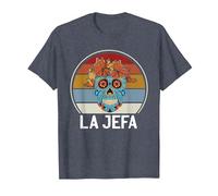 Cráneo del Azúcar La Jefa The Boss Dia De Los Muertos Skull Camiseta, Hombre, Azul Jaspeado, 6XL