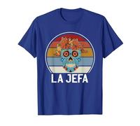 Cráneo del Azúcar La Jefa The Boss Dia De Los Muertos Skull Camiseta, Hombre, Azul Real, XXL