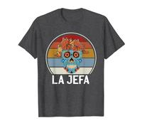 Cráneo del Azúcar La Jefa The Boss Dia De Los Muertos Skull Camiseta, Hombre, Jaspeado Oscuro, 6XL