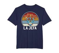 Cráneo del Azúcar La Jefa The Boss Dia De Los Muertos Skull Camiseta, Hombre Tallas Grandes, Azul Marino, 6X Alto