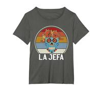 Cráneo del Azúcar La Jefa The Boss Dia De Los Muertos Skull Camiseta, Mujer Tallas Grandes, Asfalto, 6XL Grande