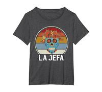 Cráneo del Azúcar La Jefa The Boss Dia De Los Muertos Skull Camiseta, Mujer Tallas Grandes, Jaspeado Oscuro, 6XL Grande