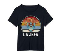 Cráneo del Azúcar La Jefa The Boss Dia De Los Muertos Skull Camiseta, Mujer Tallas Grandes, Negro, 6XL Grande
