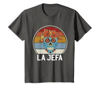 Cráneo del Azúcar La Jefa The Boss Dia De Los Muertos Skull Camiseta, Niños, Asfalto, 6 años
