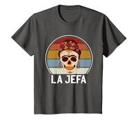 Cráneo del Azúcar La Jefa The Boss Dia De Los Muertos Skull Camiseta, Niños, Asfalto, 6 años