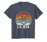 Cráneo del Azúcar La Jefa The Boss Dia De Los Muertos Skull Camiseta, Niños, Azul Jaspeado, 6 años