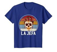 Cráneo del Azúcar La Jefa The Boss Dia De Los Muertos Skull Camiseta, Niños, Azul Real, 10 años