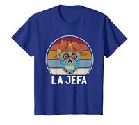 Cráneo del Azúcar La Jefa The Boss Dia De Los Muertos Skull Camiseta, Niños, Azul Real, 8 años