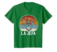 Cráneo del Azúcar La Jefa The Boss Dia De Los Muertos Skull Camiseta, Niños, Verde Kelly, 6 años