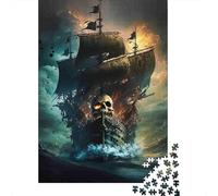 Cráneo del Barco Pirata 1000 Piezas Cartón Extra Grueso Rompecabezas Premium Amantes De La Familia Entrenamiento Cerebral Decoración De Paredes Paquete De Valor 38x26cm/1000pcs