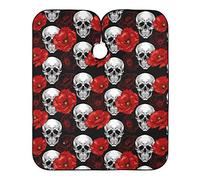 Cráneo Flor Roja Capas De Corte Peluqueria Ajustable Barberos Delantal Ligera Barbero Capas Para Niños Peluquería Adulto 140X168Cm
